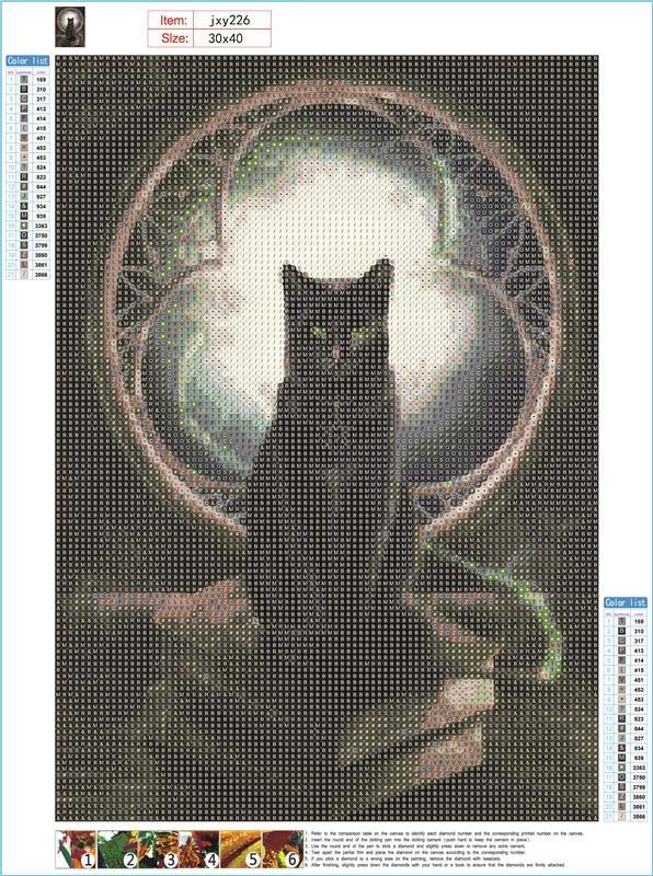 Black Cat | Full Round Diamond Painting Kits