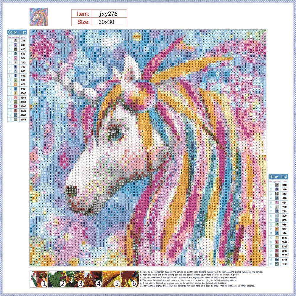 Licorne | Kits complets de peinture au diamant rond 