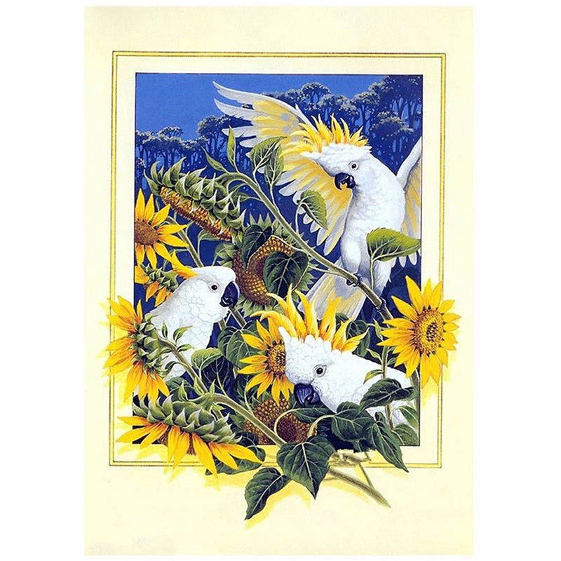 Sunflower Parrot  | Full Round Diamond Painting Kits