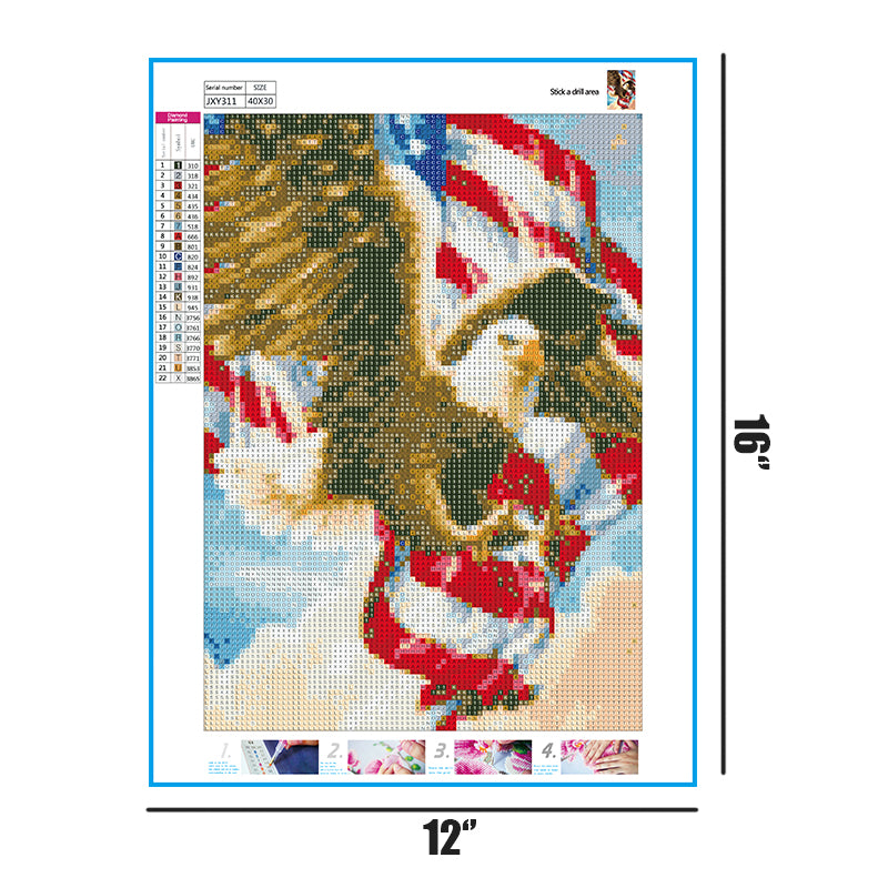American Flag Eagle  | Full Round Diamond Painting Kits