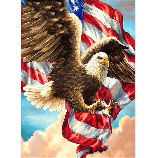 Adler der amerikanischen Flagge | Vollständige runde Diamant-Malkits 