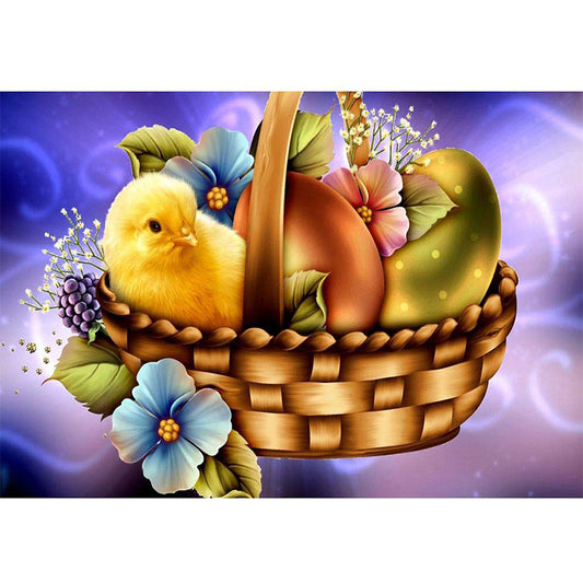 Chicken Eggs In Box  | Full Round Diamond Painting Kits