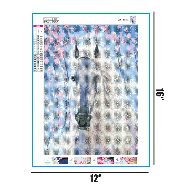 White Horse  | Full Round Diamond Painting Kits