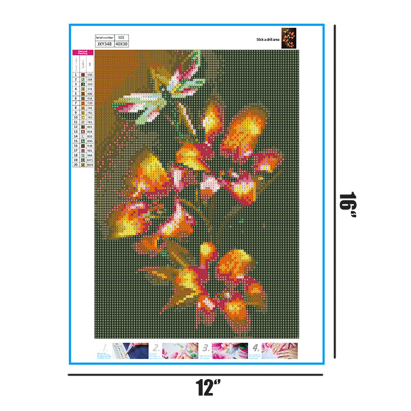 Flowers And Butterflies  | Full Round Diamond Painting Kits