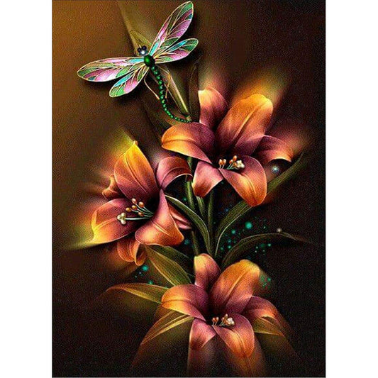 Fleurs Et Papillons | Kits complets de peinture au diamant rond