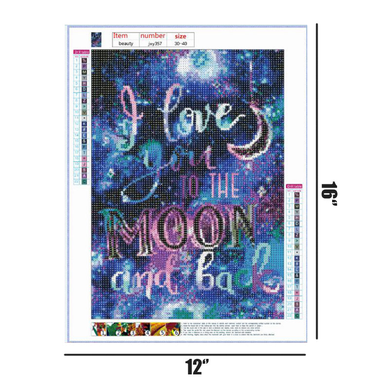 I Love You to The Moon and Back  | Full Round Diamond Painting Kits