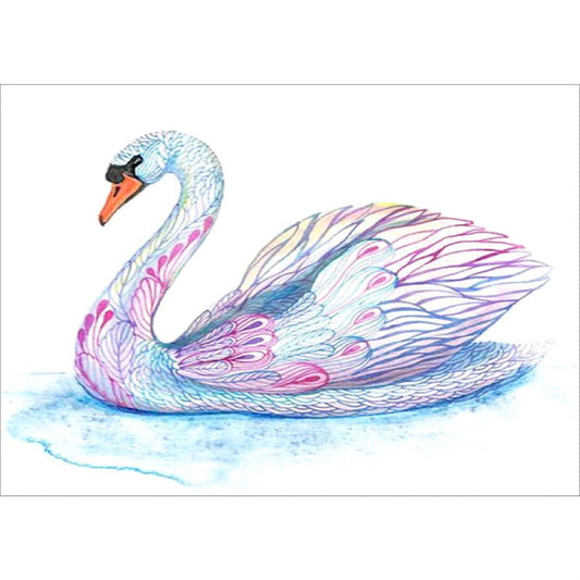 Cygne blanc | Kits complets de peinture au diamant rond