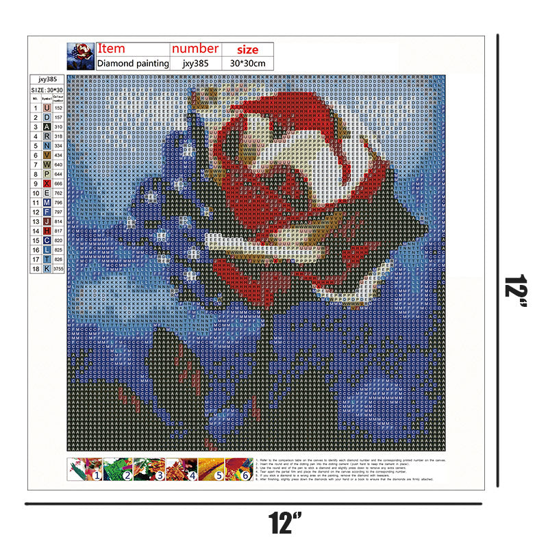American Flag Rose  | Full Round Diamond Painting Kits