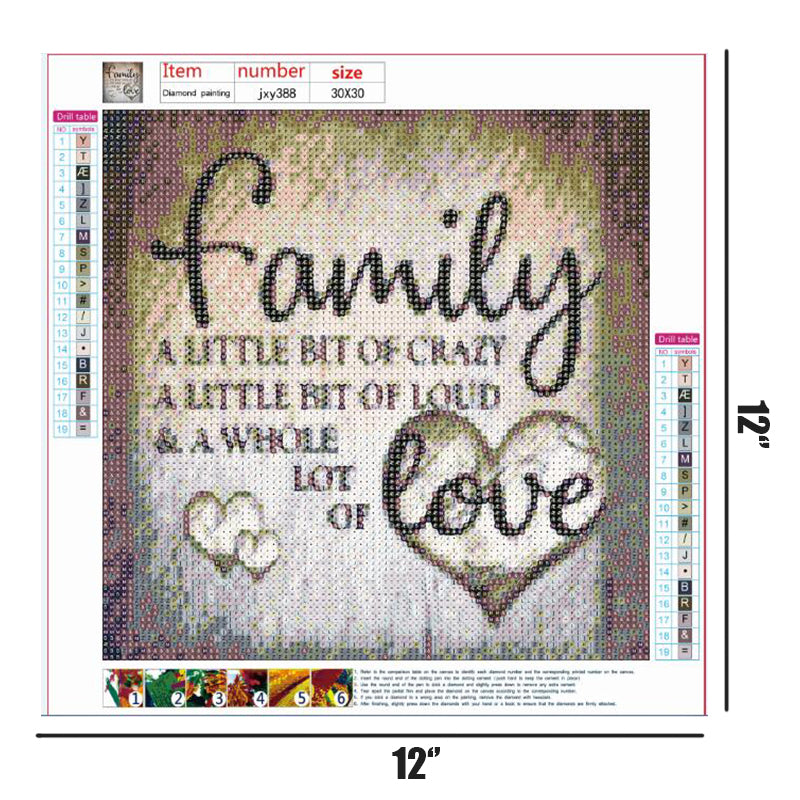 L'amour de la famille | Kits complets de peinture au diamant rond