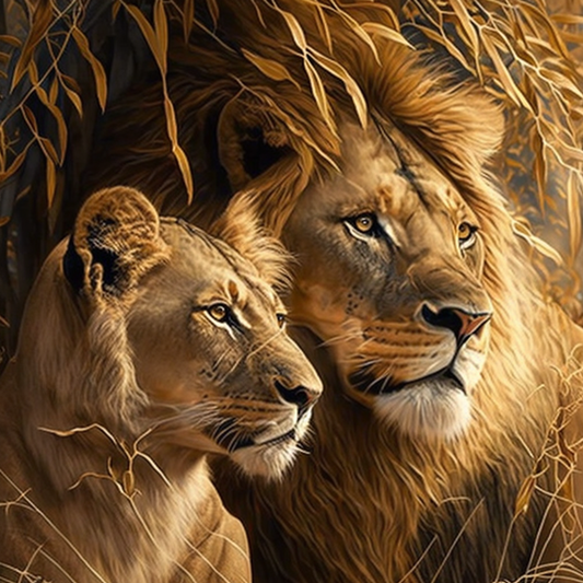 Full Round/Square Diamond Painting Kits | Lion