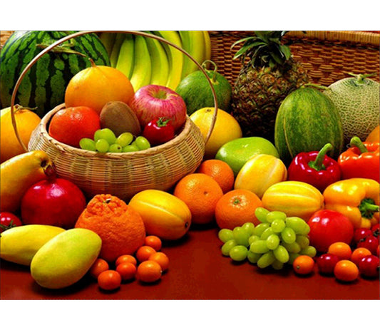 fruits | Kits complets de peinture au diamant rond