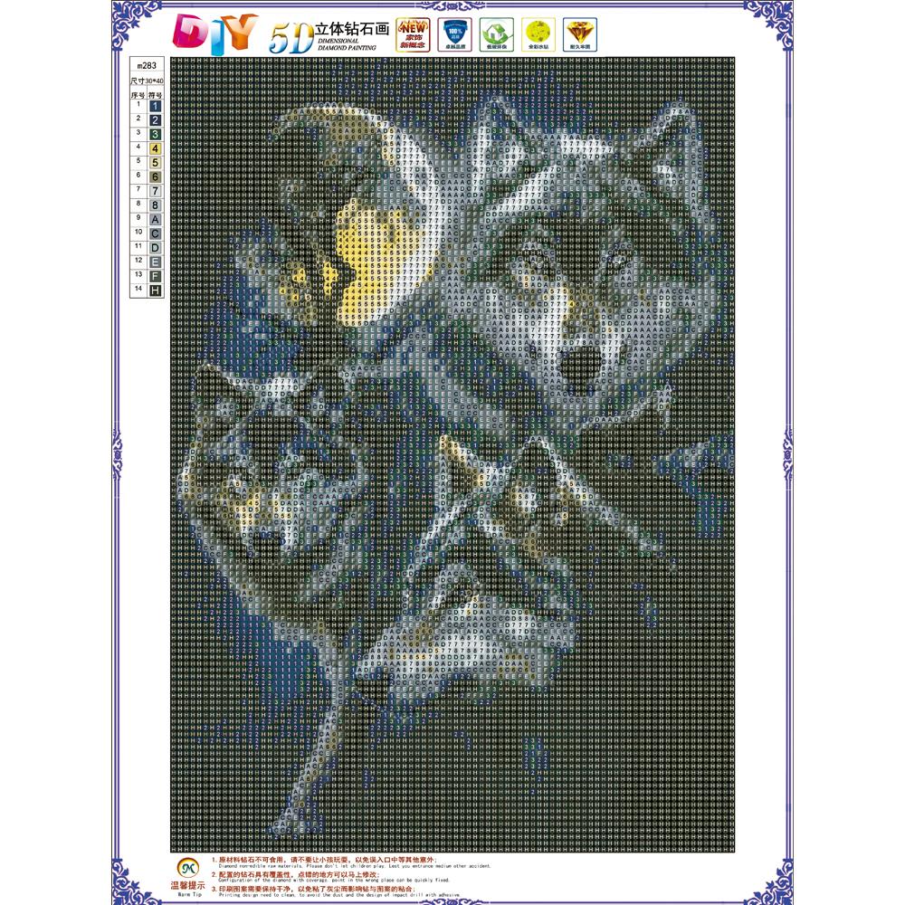 Vollständige runde Diamond Painting Kits | Wolf