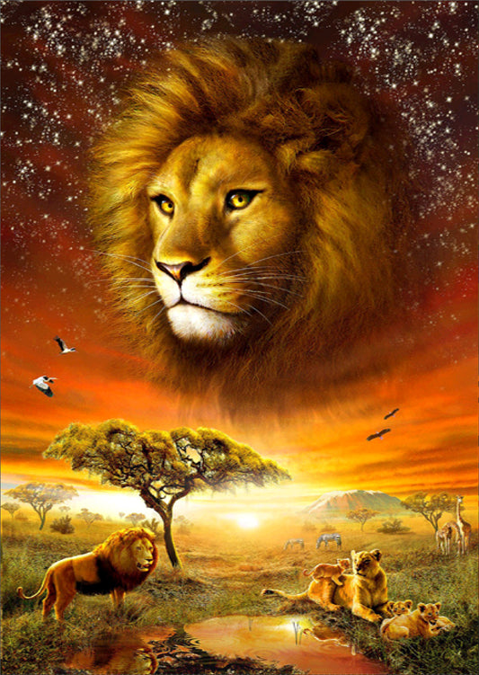 Forest Lion | Full Circle Diamond Painting Kit