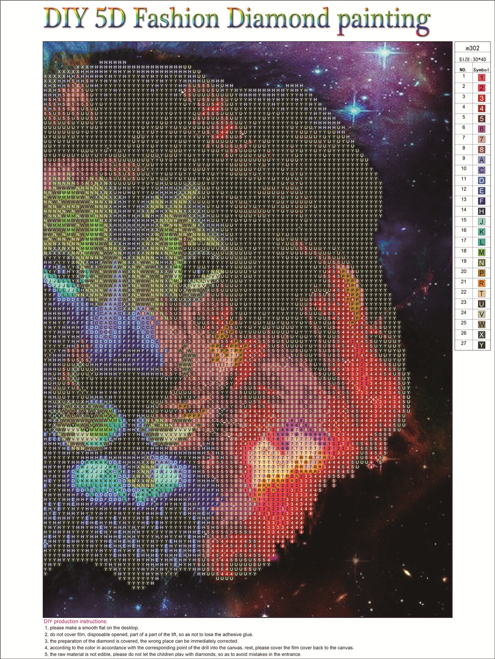 Lion étoilé | Kit de peinture diamant cercle complet