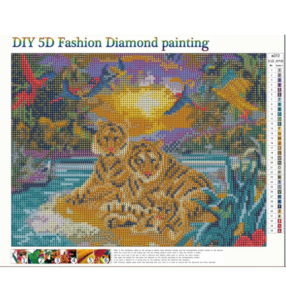 Full Round Diamond Painting Kits | tiger