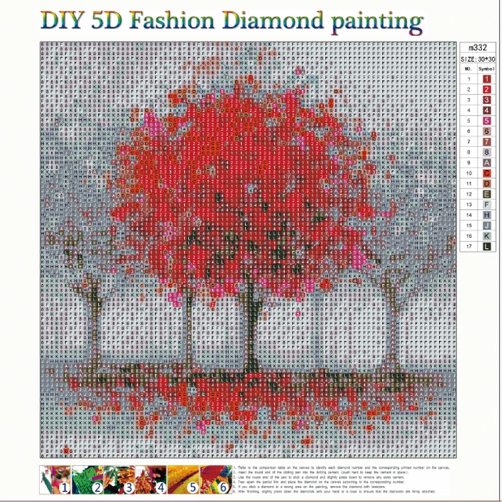 Kits complets de peinture diamant rond | arbre