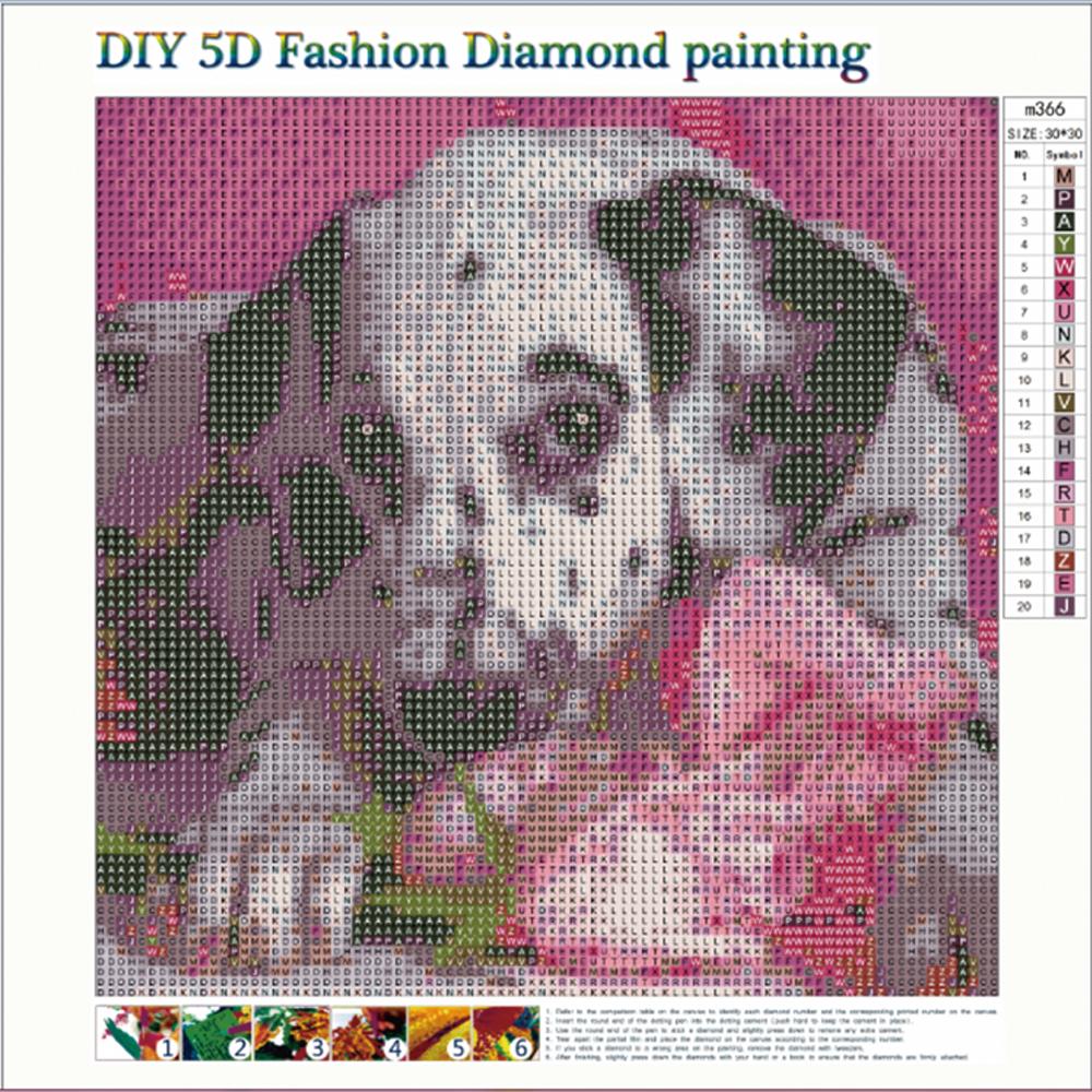 Kits complets de peinture diamant rond | chien