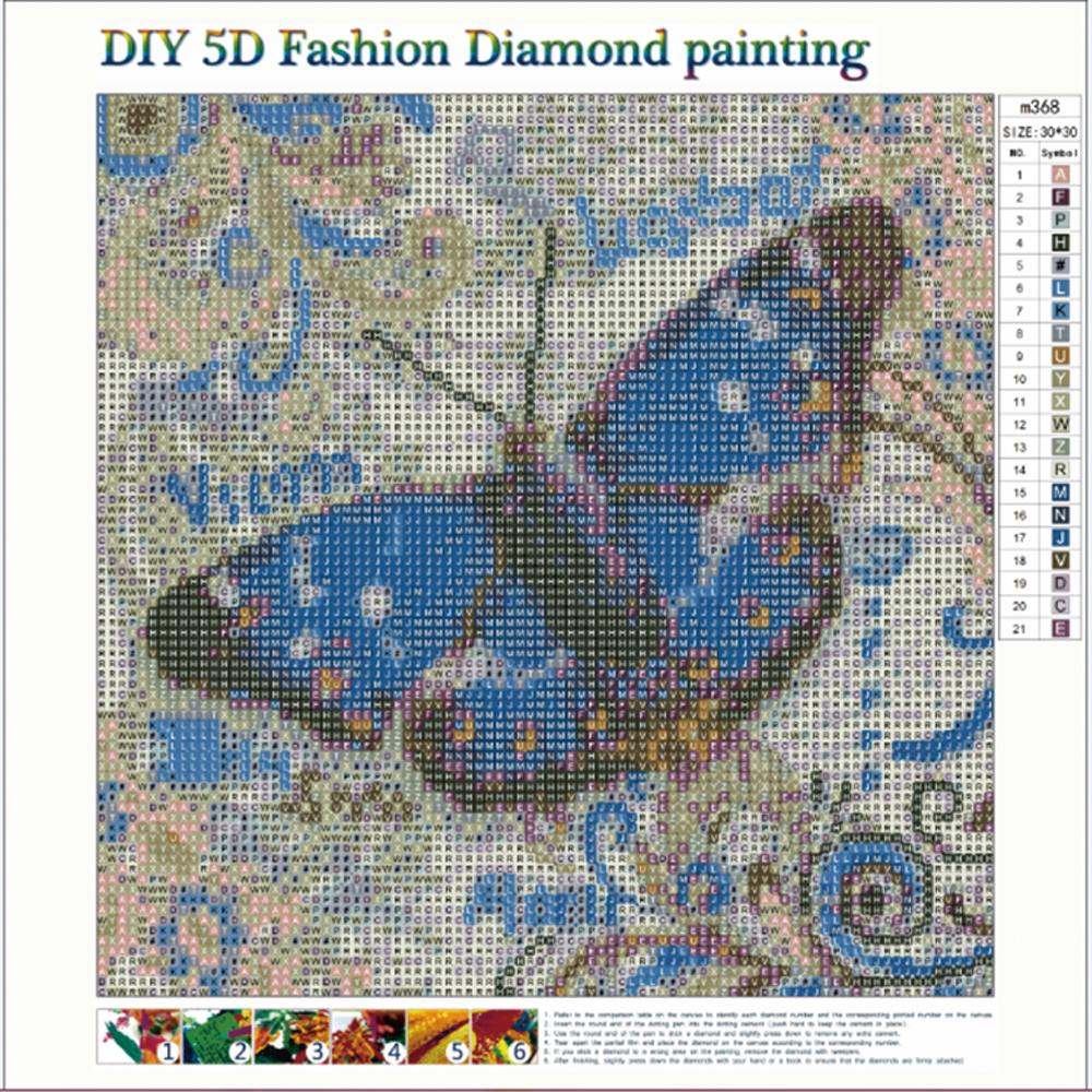 Kits complets de peinture diamant rond | Papillon