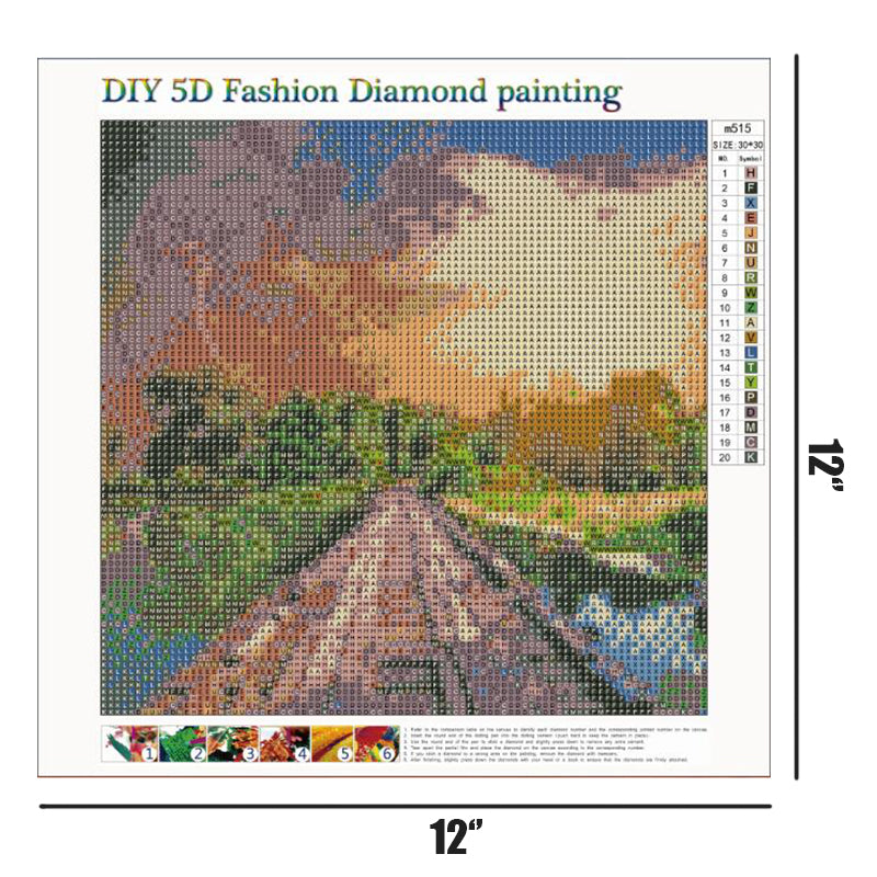 Sunset  bridge  | Full Round Diamond Painting Kits