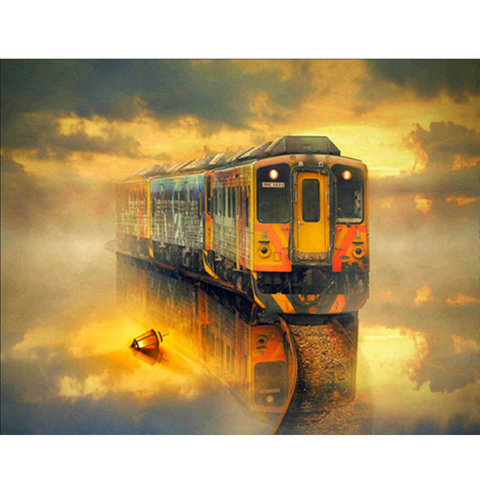 Lake Train  | Full Round Diamond Painting Kits