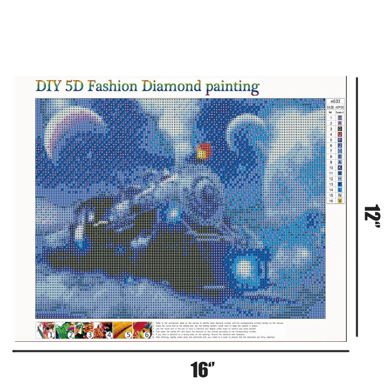 Moon Train  | Full Round Diamond Painting Kits