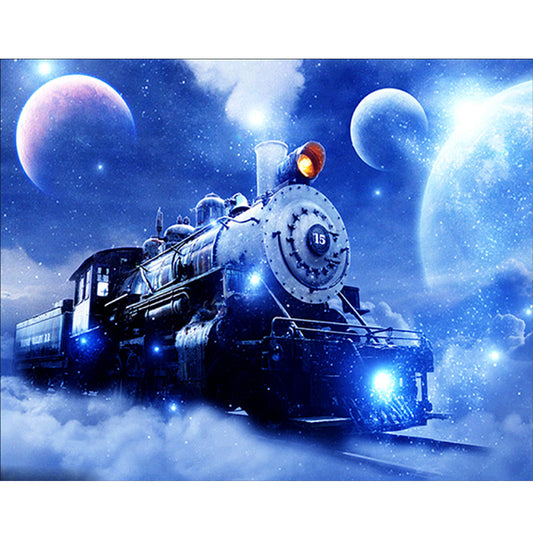 Moon Train  | Full Round Diamond Painting Kits