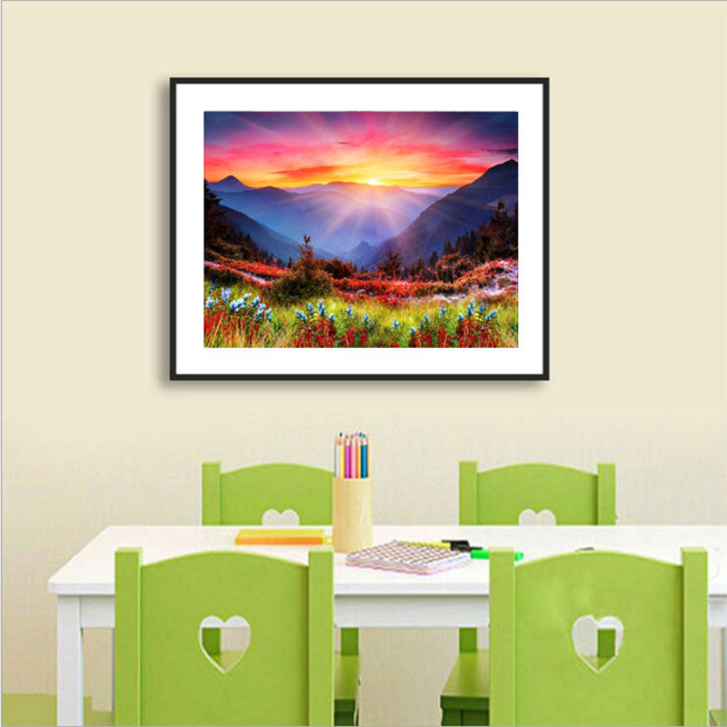 Sunrise In The Mountains  | Full Round Diamond Painting Kits