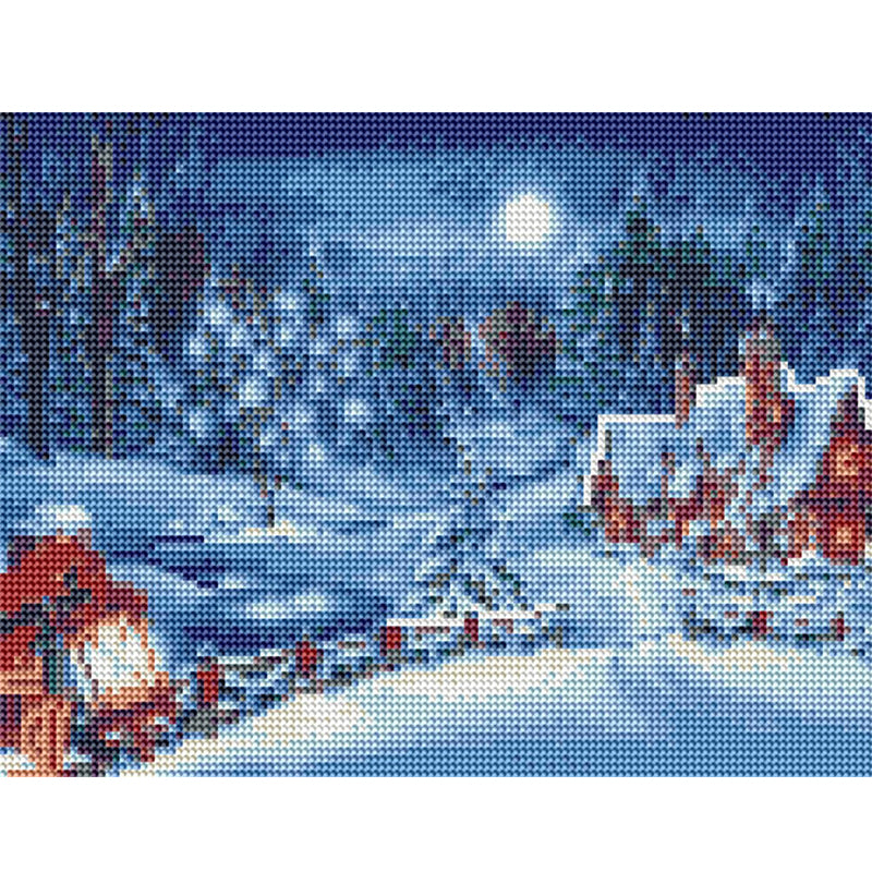 Christmas Snow Scene  | Full Round Diamond Painting Kits