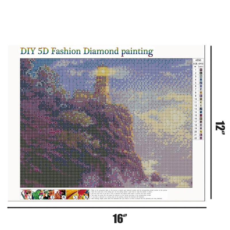 Lighthouse By The Sea  | Full Round Diamond Painting Kits