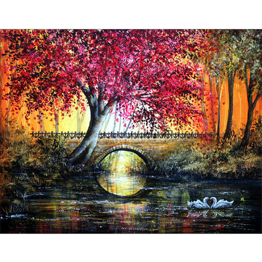 Beau paysage | Kits complets de peinture au diamant rond