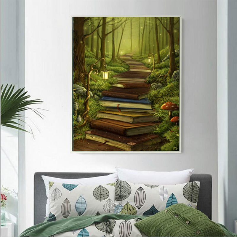 Forest Fawn Made Of Books  | Full Round Diamond Painting Kits