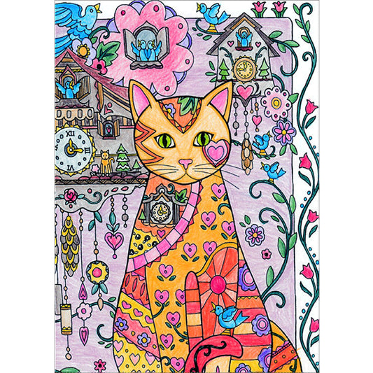 Cat  | Full Round Diamond Painting Kits