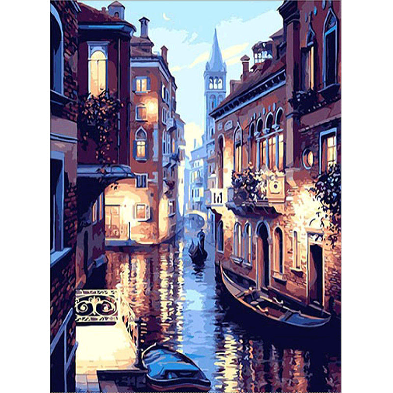 Small Town On The River  | Full Round Diamond Painting Kits