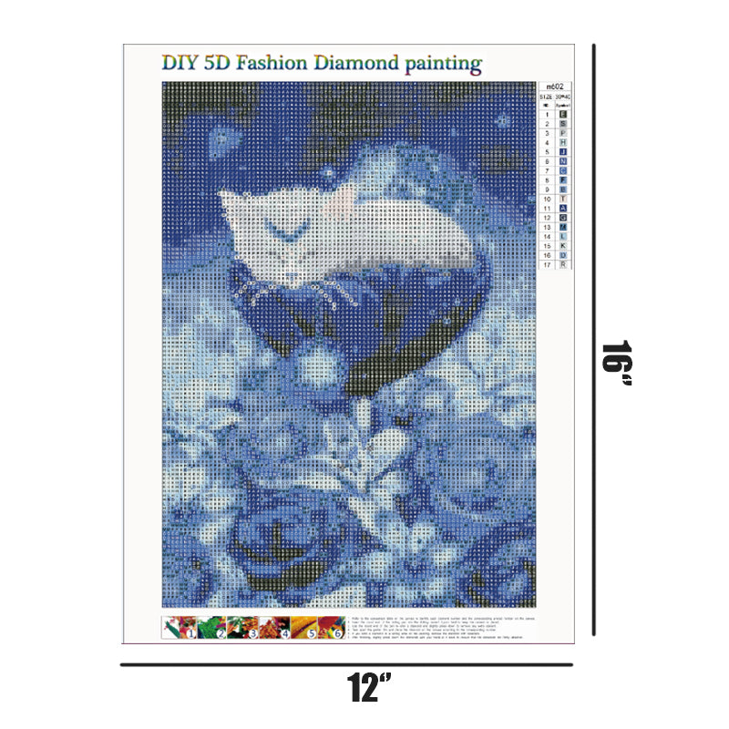 Flower And Cat  | Full Round Diamond Painting Kits