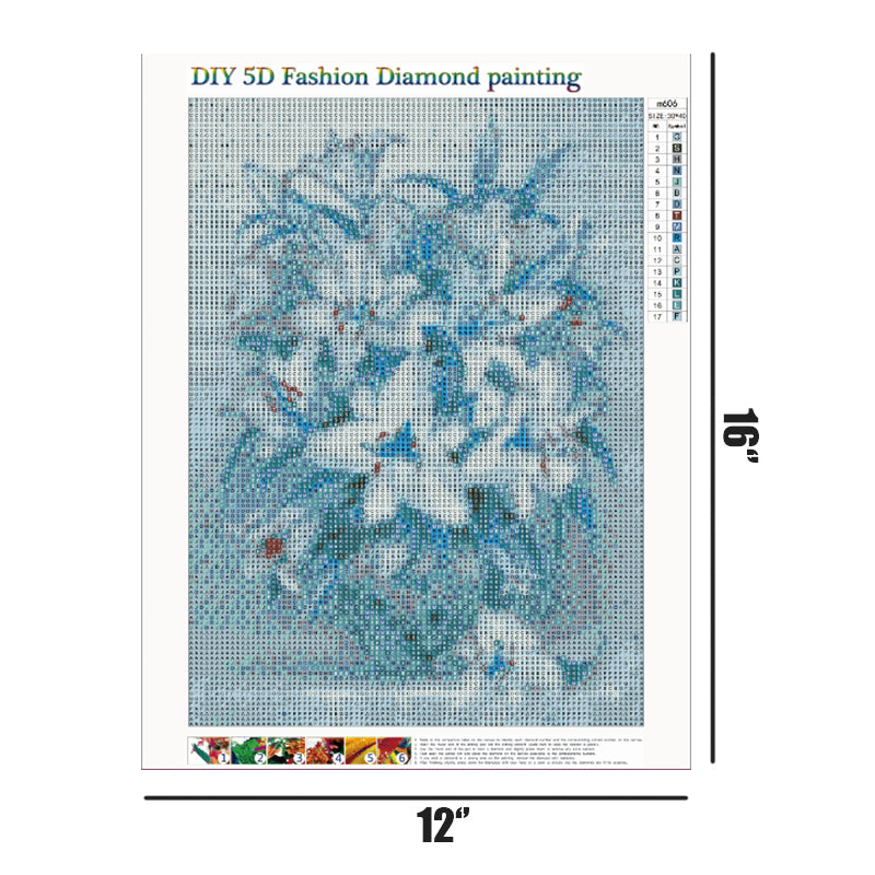 Fleurs | Kits complets de peinture au diamant rond 