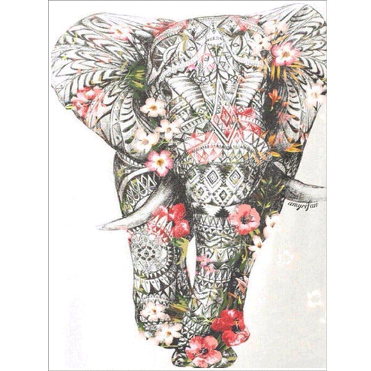 Éléphant | Kits complets de peinture au diamant rond