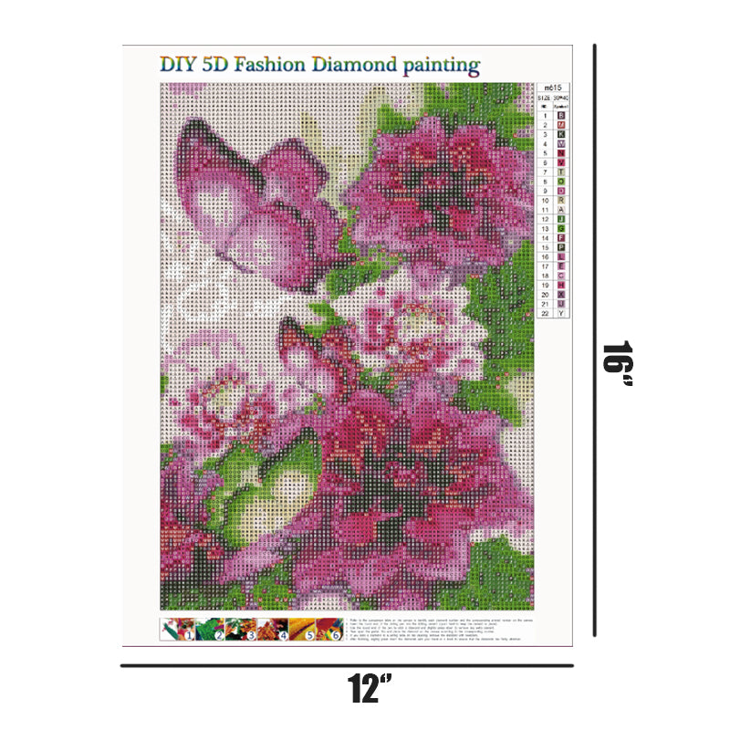 Flower Butterfly   | Full Round Diamond Painting Kits