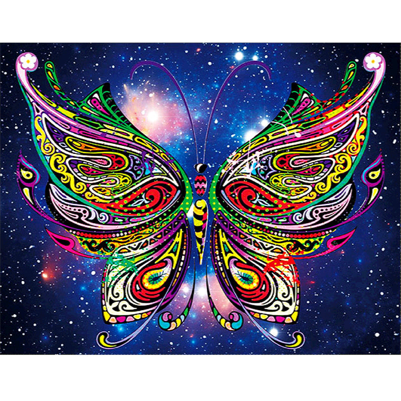 Colorful Cartoon Butterfly  | Full Round Diamond Painting Kits