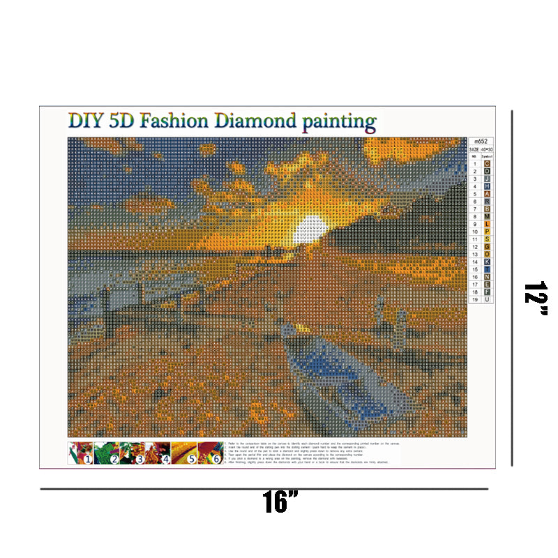 Sunset Sea  | Full Round Diamond Painting Kits
