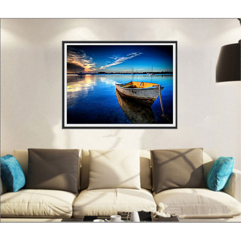 Boat In The Lake  | Full Round Diamond Painting Kits