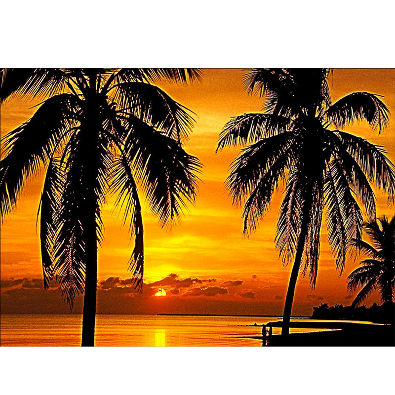 Sunset View By The Sea | Full Round Diamond Painting Kits