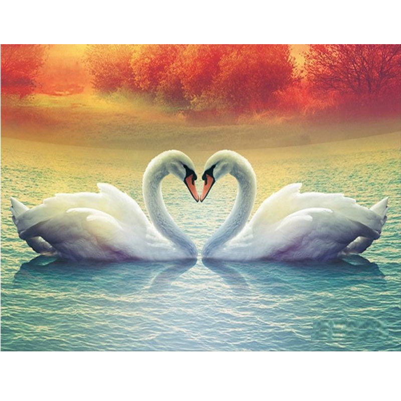 Romantic Swan  | Full Round Diamond Painting Kits