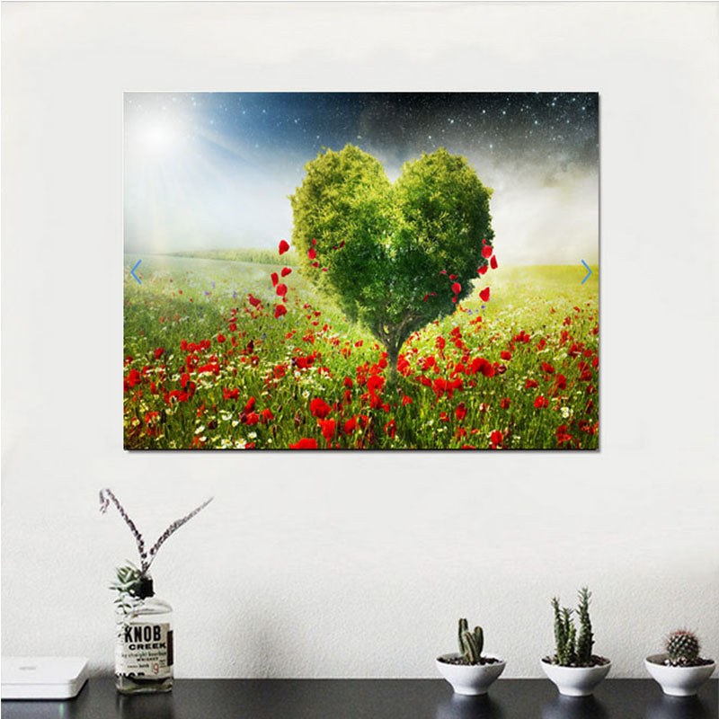 Green Heart Shaped Tree  | Full Round Diamond Painting Kits