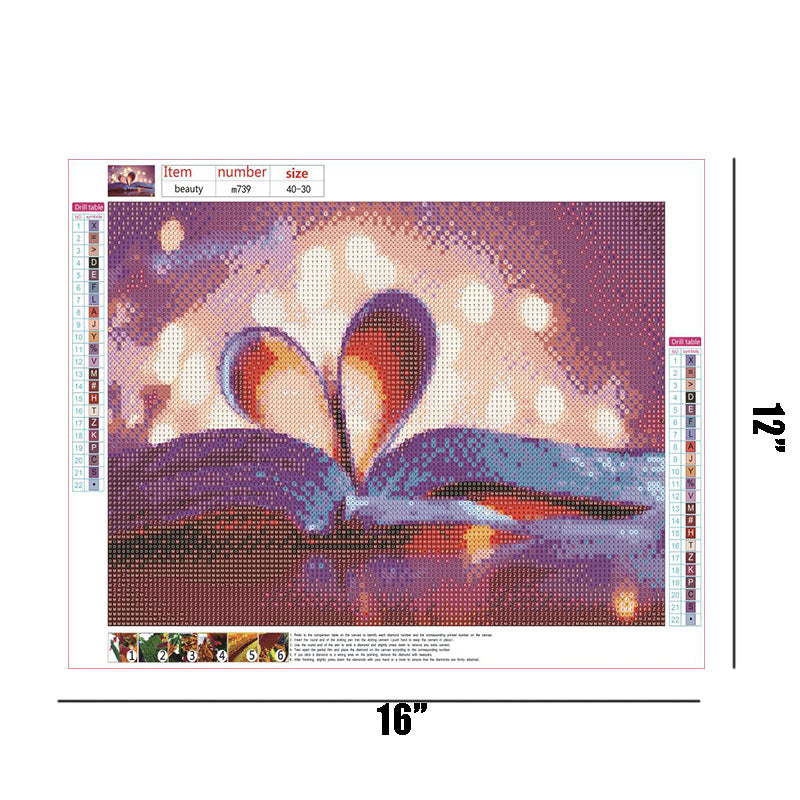 Book And Love  | Full Round Diamond Painting Kits