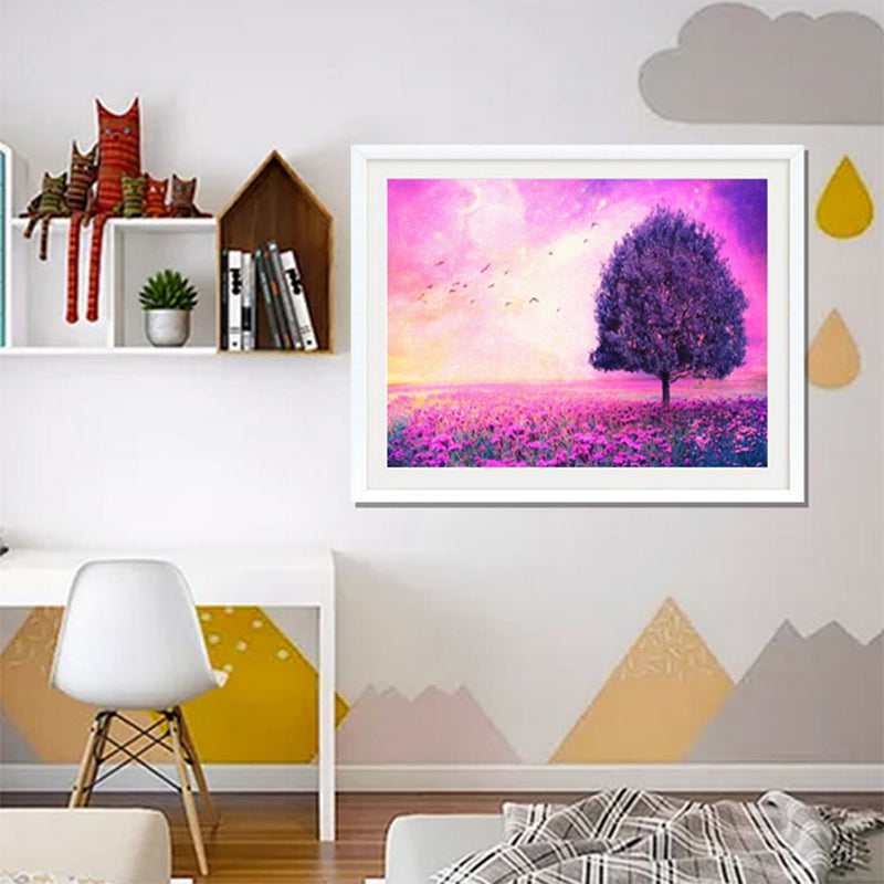 Purple Tree  | Full Round Diamond Painting Kits