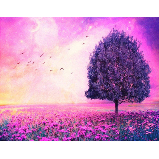Purple Tree  | Full Round Diamond Painting Kits