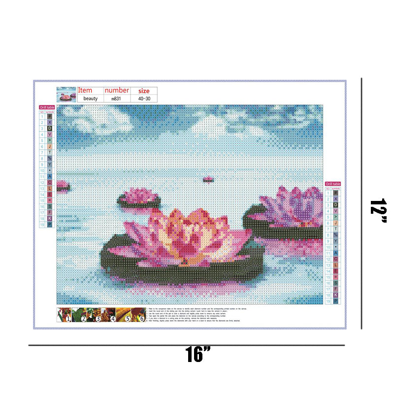 Water Lotus  | Full Round Diamond Painting Kits