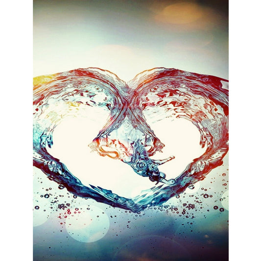 Serpent d'eau en forme de coeur | Kits complets de peinture au diamant rond