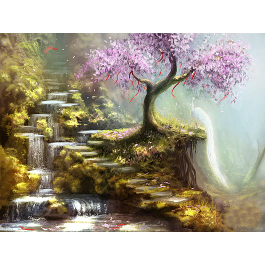 Scenic View Of Xianhe Falls | Full Round Diamond Painting Kits