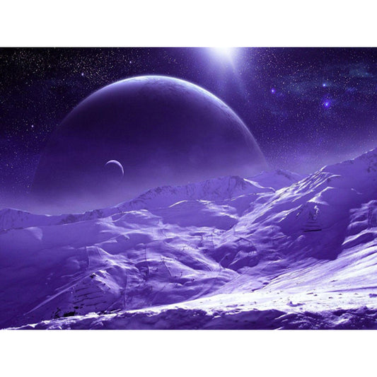 Lune violette | Kits complets de peinture au diamant rond